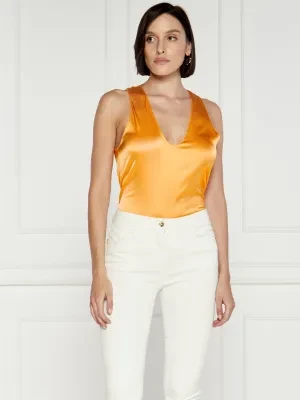 Patrizia Pepe Satynowy top | Regular Fit