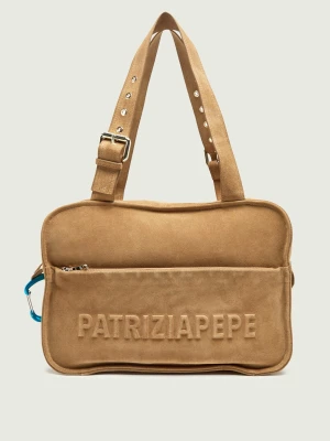 Patrizia Pepe Shopperka | zamsz beżowy