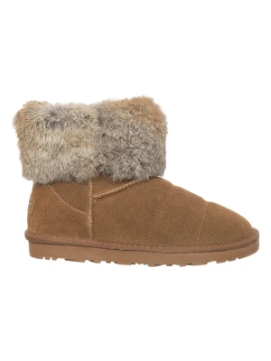 Patrizia Pepe Skórzane botki zimowe w kolorze jasnobrązowym rozmiar: 37