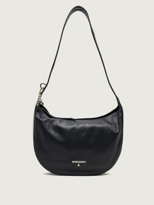 Patrizia Pepe Skórzane hobo New Moon czarny