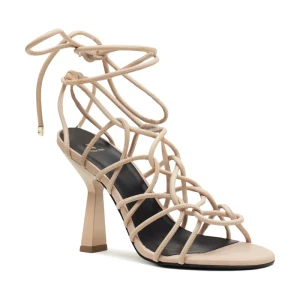 Patrizia Pepe Skórzane sandały na słupku