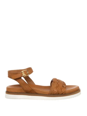 Patrizia Pepe Skórzane sandały w kolorze jasnobrązowym rozmiar: 38