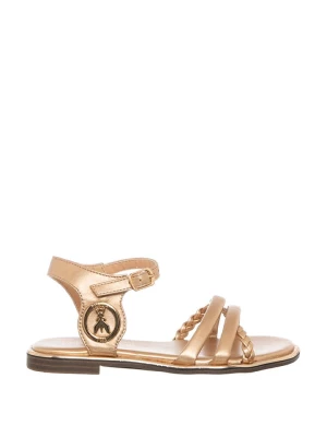 Patrizia Pepe Skórzane sandały w kolorze złotym rozmiar: 38