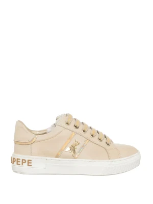 Patrizia Pepe Skórzane sneakersy w kolorze beżowym rozmiar: 34