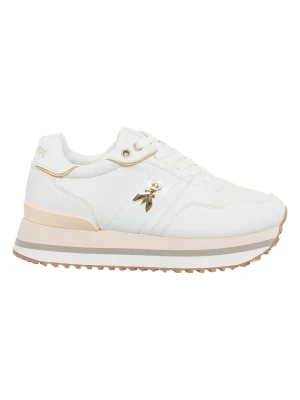 Patrizia Pepe Skórzane sneakersy w kolorze biało-jasnoróżowym rozmiar: 38