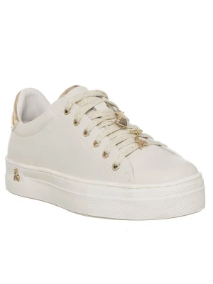 Patrizia Pepe Skórzane sneakersy w kolorze kremowym rozmiar: 37