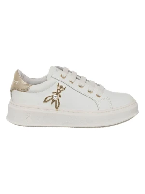 Patrizia Pepe Skórzane sneakersy w kolorze złoto-białym rozmiar: 35