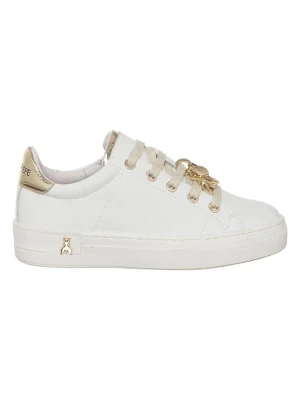 Patrizia Pepe Skórzane sneakersy w kolorze złoto-białym rozmiar: 39