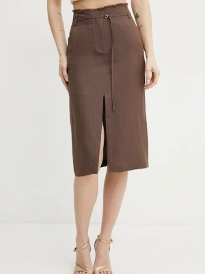 Patrizia Pepe spódnica z domieszką lnu