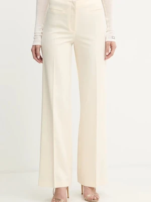 Patrizia Pepe spodnie damskie kolor beżowy szerokie high waist 2P1725 A498