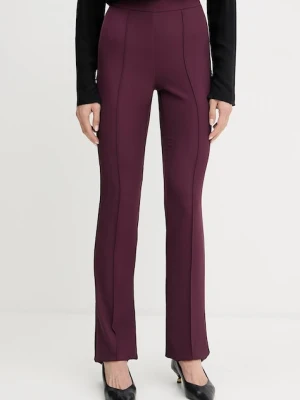 Patrizia Pepe spodnie damskie kolor bordowy dzwony medium waist 8P0747 A454