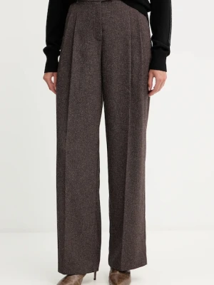 Patrizia Pepe spodnie damskie kolor brązowy proste high waist 2P1700 A646