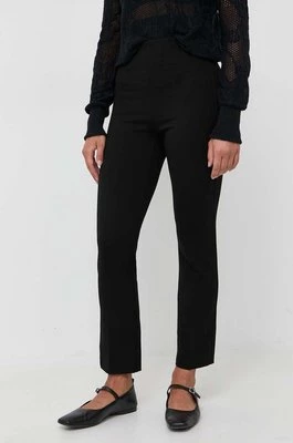 Patrizia Pepe spodnie damskie kolor czarny dopasowane high waist