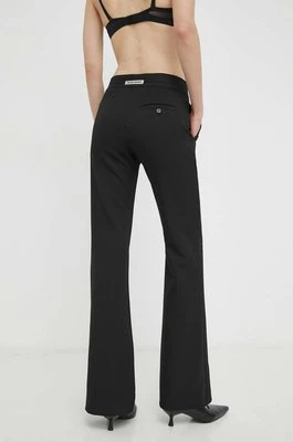 Patrizia Pepe spodnie damskie kolor czarny dzwony high waist 8P0577 A375