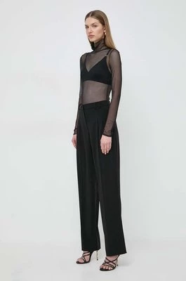 Patrizia Pepe spodnie damskie kolor czarny proste high waist 8P0598 A6F5