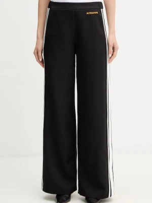 Patrizia Pepe spodnie damskie kolor czarny szerokie high waist 2P1716 A664