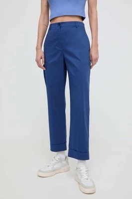 Patrizia Pepe spodnie damskie kolor niebieski proste high waist 2P1610 A23