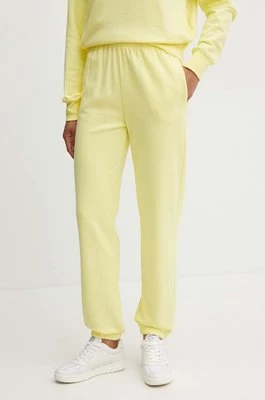 Patrizia Pepe spodnie dresowe bawełniane kolor żółty gładkie 8P0618 J079