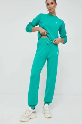 Patrizia Pepe spodnie dresowe damskie kolor zielony gładkie