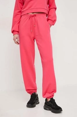 Patrizia Pepe spodnie dresowe kolor różowy gładkie 8P0575 J174