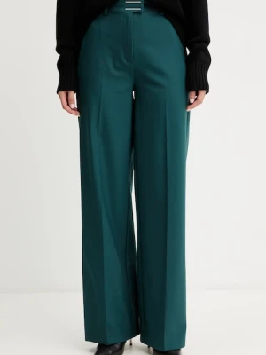 Patrizia Pepe spodnie z dodatkiem wełny damskie kolor zielony szerokie high waist 2P1707 A475