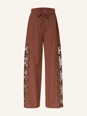 Patrizia Pepe Spodnie Z Marszczeniami braun