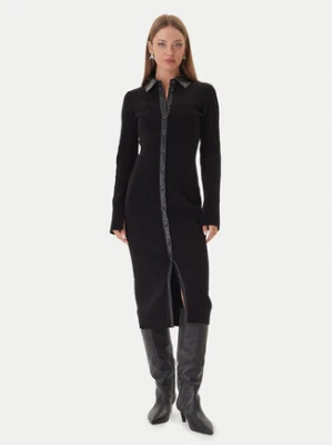 Patrizia Pepe Sukienka dzianinowa 2A2982 K215 Czarny Regular Fit