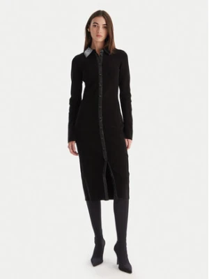 Patrizia Pepe Sukienka dzianinowa 2A2982 K215 Czarny Regular Fit