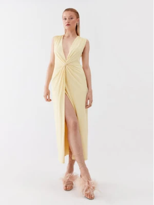 Patrizia Pepe Sukienka koktajlowa 2A2519/J113-Y433 Żółty Slim Fit