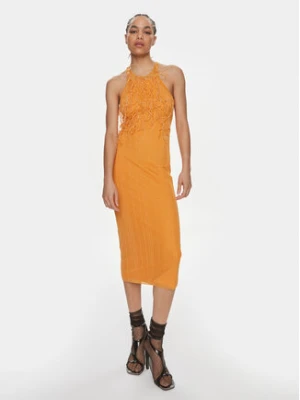 Patrizia Pepe Sukienka koktajlowa 2A2735/K186-R824 Pomarańczowy Slim Fit