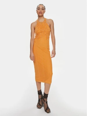 Patrizia Pepe Sukienka koktajlowa 2A2735 / K186-R824 Pomarańczowy Slim Fit