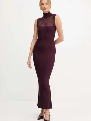 Patrizia Pepe sukienka kolor bordowy maxi dopasowana 8A1555 K143
