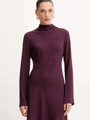 Patrizia Pepe sukienka kolor bordowy mini rozkloszowana 2A2980 A655