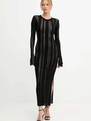 Patrizia Pepe sukienka kolor czarny maxi dopasowana 8A1499 K240T