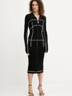 Patrizia Pepe sukienka kolor czarny midi dopasowana 8A1522 K265