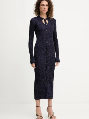 Patrizia Pepe sukienka kolor fioletowy midi dopasowana 8A1548 K269