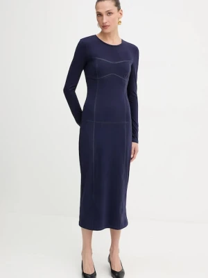 Patrizia Pepe sukienka kolor granatowy maxi dopasowana 8A1523 J129
