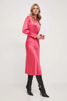Patrizia Pepe sukienka kolor różowy midi rozkloszowana 8A1315 A644