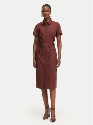 Patrizia Pepe Sukienka koszulowa 2A3067/A9B9-B887 Brązowy ciemny Regular Fit