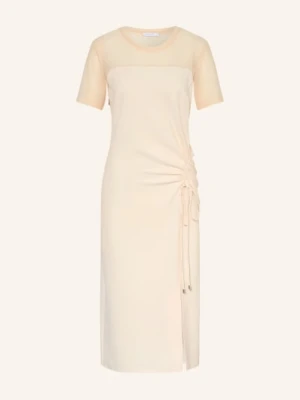 Patrizia Pepe Sukienka Z Mieszanki Materiałów beige