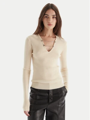 Patrizia Pepe Sweter 2K0331/K7S0-ecW405 Écru Regular Fit