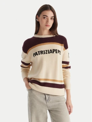 Patrizia Pepe Sweter 2K0352 / K298-YA34 Écru Regular Fit Kremowy