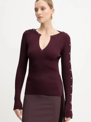 Patrizia Pepe sweter damski kolor bordowy 8K0328 K280