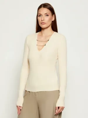 Patrizia Pepe Sweter | Slim Fit | z dodatkiem wełny