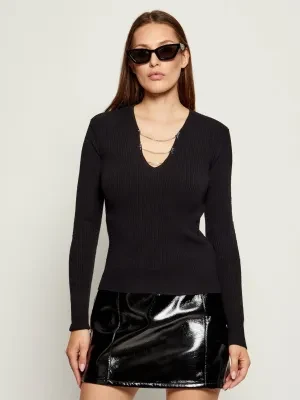 Patrizia Pepe Sweter | Slim Fit | z dodatkiem wełny