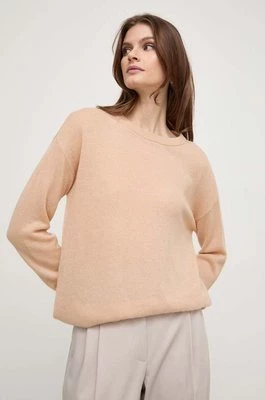 Patrizia Pepe sweter wełniany damski kolor beżowy lekki 8K0179 K167