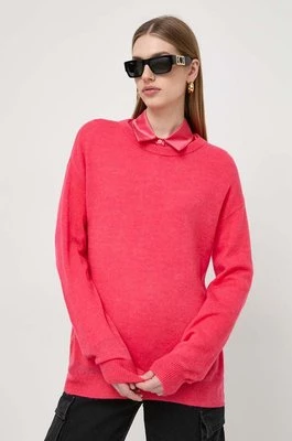 Patrizia Pepe sweter wełniany damski kolor różowy lekki 8K0179 K167