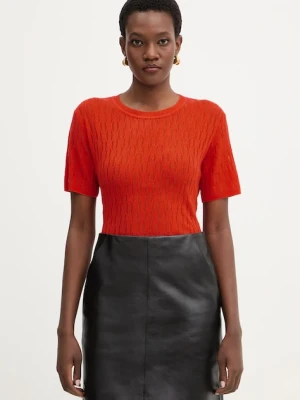 Patrizia Pepe sweter z dodatkiem wełny damski kolor pomarańczowy lekki 8K0377 K307