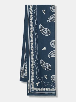 Patrizia Pepe szal z dodatkiem jedwabiu damski kolor niebieski wzorzysty 8F0126 A706