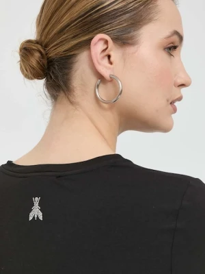 Patrizia Pepe T-shirt damski z wiskozą czarny